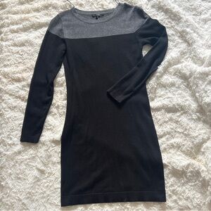 Tart Black Dress with Gray Yoke Slim Fit Long-Sleeve Knit - Size S